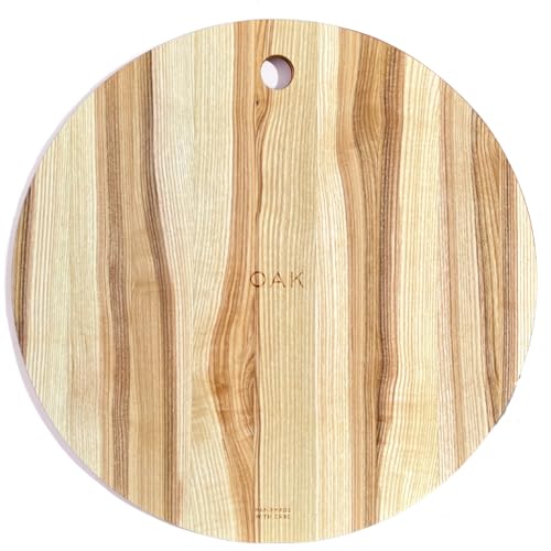 OAK Berlin Design Schneide- und Servierbrett Paul Ash (Ø45x1cm), nachhaltiges Eschenholz (100% FSC-/PEFC-zertifiziert), hochwertig, von Hand gefertigt von OAK Berlin