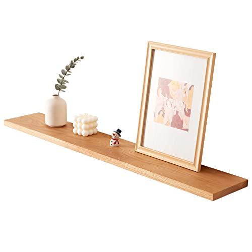 OAKERLAND Schweberegal aus Eiche Massiv, Klein Wandregal Holz 30cm Wandboard für Badezimmer, Schlafzimmer, Wohnzimmer, Küche, Office, Waschküche usw (90 cm) von OAKERLAND