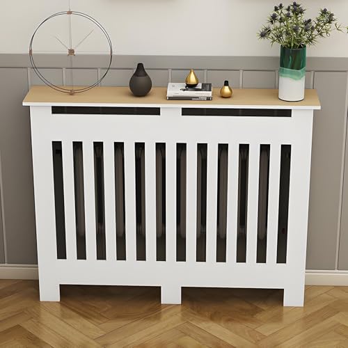 OAKVYNE Moderne Heizkörper Abdeckungen Wand Heizungsabdeckung Schrank Regal Badezimmer Boden Heizkörperregal, Heizkörper Abdeckung Holzschrank, Geeignet Für Haushaltswohnzimmer(90 * 70 * 25cm) von OAKVYNE