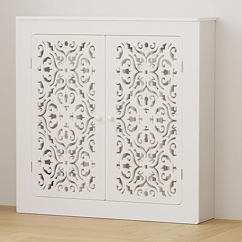 OAKVYNE Weiße Heizkörper Abdeckung Für Alte Heizkörper, Heizkörperabdeckungen Für Zuhause, Heizkörperverkleidung Holz, Heizkörper Für Wohnzimmer, Schlafzimmer, Badezimmer(90 * 80 * 20cm) von OAKVYNE