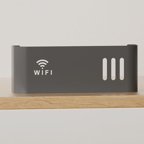 OAKVYNE WiFi-Router-Box-Hider, Wandmontage Kabel Organizer Box, Wandmontage WiFi-Aufbewahrungsbox, Set-Top-Box Kabel Router Kasten WLAN Verstecken Box(Gray) von OAKVYNE