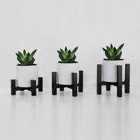 Mini Pflanzenständer Schwarz Für Töpfe Bis 7 cm - in 3 Verschiedenen Höhen Erhältlich Einzeln Oder 3Er Set | Mid Century Modern Mini Pflanzenständer Schwarz Für Töpfe Bis 7 cm - in 3 Verschiedenen Höhen Erhältlich Einzeln Oder 3Er Set | Mid Century Modern von OAKdesignDE