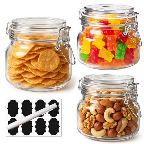 OAMCEG Einmachgläser, Vorratsgläser, 500 ml, 3er-Set – Quadratische Einmachgläser mit Bügelverschluss und Silikondichtung, Luftdichte Vorratsgläser für Küche, Gewürze, Snacks und Kaffee OAMCEG Einmachgläser, Vorratsgläser, 500 ml, 3er-Set – Quadratische Einmachgläser mit Bügelverschluss und Silikondichtung, Luftdichte Vorratsgläser für Küche, Gewürze, Snacks und Kaffee von OAMCEG