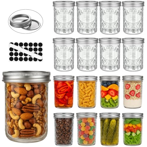 OAMCEG Einmachgläser mit Deckel 16er Set Schraubgläser - 240ml Mason Jar Glas - Vielseitige Marmeladengläser Meal Prep Overnight Oats Gläser, 100% recycelte Glasflaschen für normale Öffnung OAMCEG Einmachgläser mit Deckel 16er Set Schraubgläser - 240ml Mason Jar Glas - Vielseitige Marmeladengläser Meal Prep Overnight Oats Gläser, 100% recycelte Glasflaschen für normale Öffnung von OAMCEG