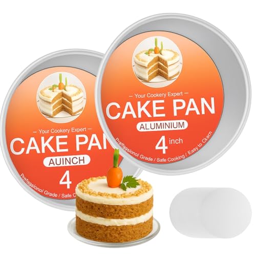 OAMCEG Mini-Kuchenform-Set, 10,2 cm, 2 Stück, antihaftbeschichtet, Aluminium, runde Backformen mit 50 Einlagen, lose Bodenformen für Käsekuchen, Schwamm, Geburtstagskuchen, Nachmittagstee OAMCEG Mini-Kuchenform-Set, 10,2 cm, 2 Stück, antihaftbeschichtet, Aluminium, runde Backformen mit 50 Einlagen, lose Bodenformen für Käsekuchen, Schwamm, Geburtstagskuchen, Nachmittagstee von OAMCEG