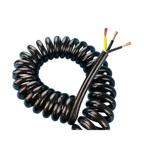 1 Stück 11AWG Spiralkabel, 3-adrig, 4mm², Teleskop, einziehbarer Spanndraht, Schwarz(11 meters) von OAOAO