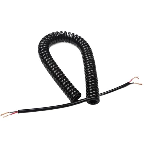 2-adriges 15AWG-Spiralstromkabel, 1,5 mm², 1–10 m, Teleskop-Federdraht, Spanndraht, schwarz, 1 Stück(4 meters) von OAOAO