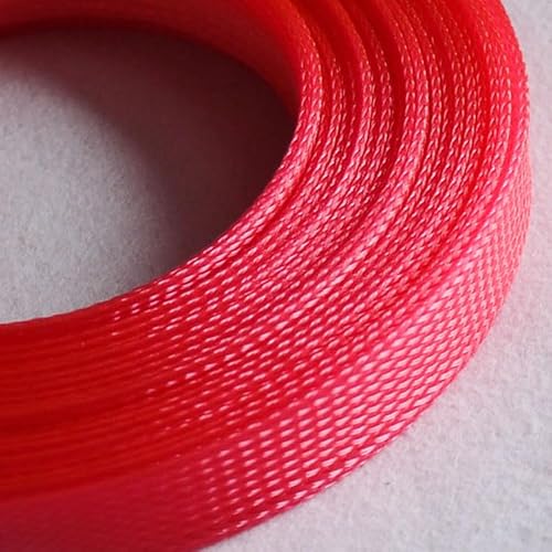 Bunte, erweiterbare, geflochtene PET-Kabelhülle, hochdichter Kabelschutzmantel, 3–14 mm Spiralwicklung, 1 Stück(Pink,8MM*10M) von OAOAO