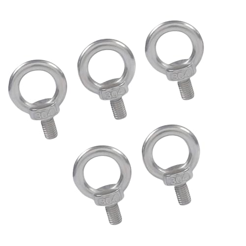 Edelstahl M6 Ringschraube for Heben, 5 Stück, 90mm-200mm, Ringschraube mit Außengewinde(M6x150mm) von OAOAO