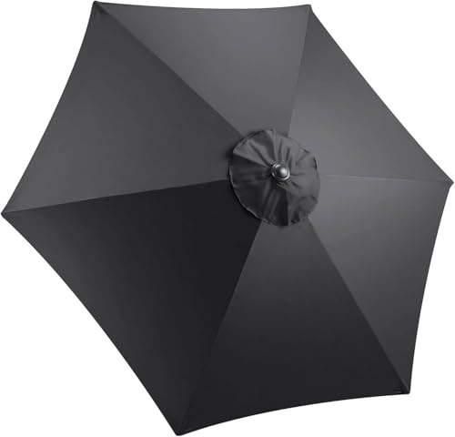Ersatzdach for Terrassenschirm, 2,7 m UV-beständige Polyesterhülle, passend for 6- oder 8-Streben-Tischschirme for den Außenbereich, 1 Stück(Black,2.7M/6ribs) von OAOAO