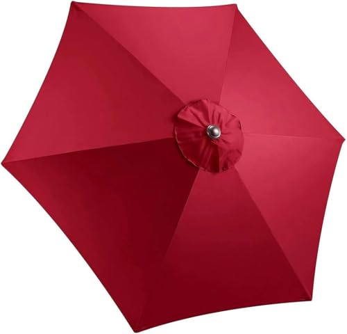 Ersatzdach for Terrassenschirm, 2,7 m UV-beständige Polyesterhülle, passend for 6- oder 8-Streben-Tischschirme for den Außenbereich, 1 Stück(Red,2.7M/6ribs) von OAOAO