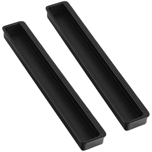 OAOAO 2 Stück versenkter bündiger Fingergriff, unsichtbarer Schiebetürgriff, eingebetteter Schlitzgriff aus Aluminiumlegierung for Schrank oder Tür(Black,Hole Distance192Mm) von OAOAO
