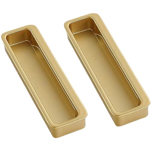 OAOAO 2 Stück versenkter bündiger Fingergriff, unsichtbarer Schiebetürgriff, eingebetteter Schlitzgriff aus Aluminiumlegierung for Schrank oder Tür(Gold,Hole Distance192Mm) von OAOAO