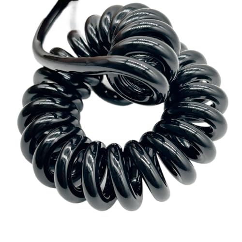 Spiralfederkabel, 10 Adern, 17 AWG, teleskopisch dehnbares Elektrokabel, Spanndraht, 1 mm², 1 Stück, Schwarz(1 Meter) von OAOAO