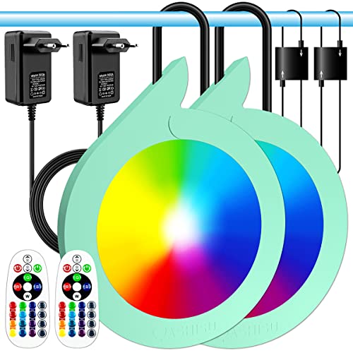 OASHISU 2er LED Poolbeleuchtung Unterwasser für Aufstellpool 20W RGB Einhänge Poolscheinwerfer APP Funktioniert mit Alexa & Google Assistant Magnetisch Poollicht für Stahlrahmen & Stahlwandpool IP68 von OASHISU