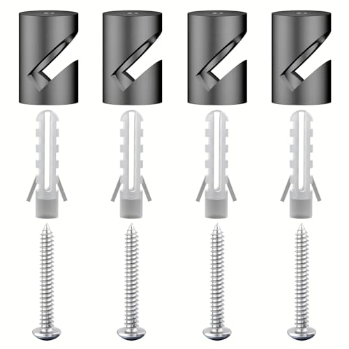 OASHISU 4 Stück Aluminiumlegierung Wand- und Deckenpins "V-Stil" Grau für Textilkabel Deckenbefestigung Affenschaukel Aufputz-Kabelhalter für Lampe DIY mit Schrauben und Dübeln von OASHISU