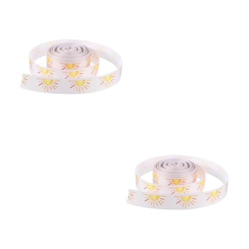 OATIPHO 2 Rollen Gelbe Polyester Deko Bandrolle Langlebiges Geschenkband für Sommerparty Basteln Geburtstags und Festtagsdekoration von OATIPHO