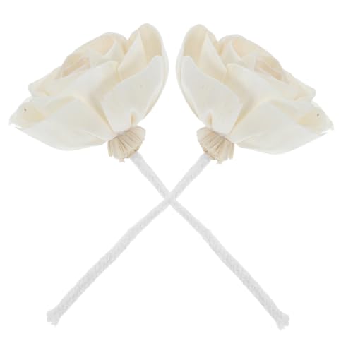 OATIPHO 2stücke Elegante Kunstblumen Mit Baumwolldocht Raumduft-Diffuser Für Zuhause Büro Und Schlafzimmer Beige von OATIPHO