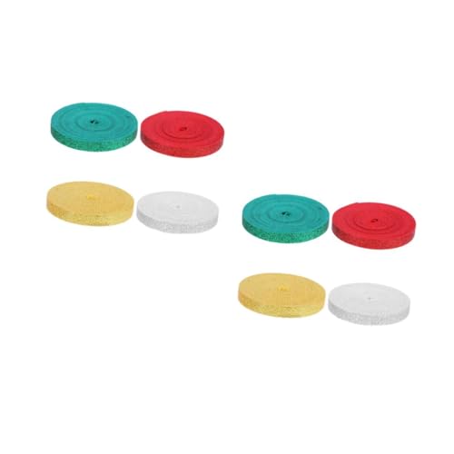 OATIPHO 8 Stck. Teiliges Bunte Glitzerschleifenband Polyester Metallisch Glänzend Vielseitig für DIY Basteln Geschenkverpackungen Weihnachtsdeko Hochzeits und Partydekoration von OATIPHO