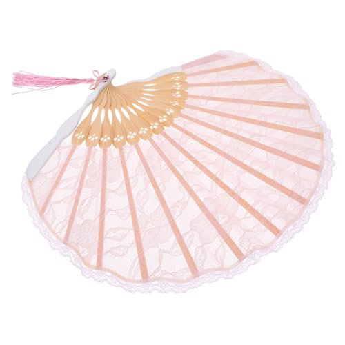 OATIPHO Eleganter Faltbarer Handventilator aus Spitzenstoff mit Tassel Leichter Tragbarer Party-deko-fächer für Tanz Geschenk und DIY Stilvoller Handheld Lace Fan für Damen von OATIPHO