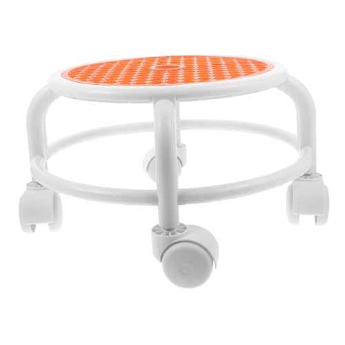 OATIPHO Pedikürebank Kurzer Hocker Gepolstert Fuß Sitz Friseur Erwachsene Klein Rollen Ergonomisch Pediküre Hocker Niedriger Massagehocker Rotierender Niedriger Hocker Stiefstuhl Plastik von OATIPHO