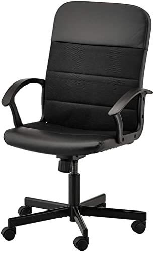 Drehbarer Bürostuhl mit fester Armlehne, drehbarer Schreibtischstuhl mit druckempfindlichen Bremsrädern, atmungsaktiver Netz-Computerstuhl, schwarz, geräuschlos von OATTIS