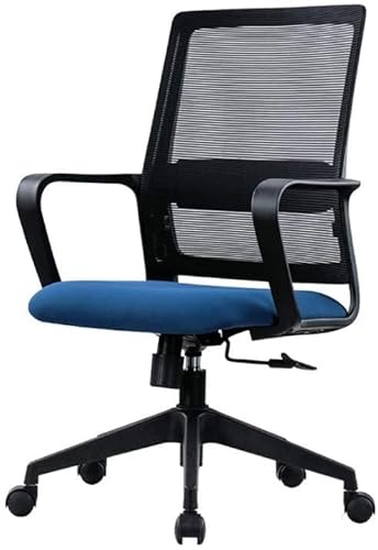 Drehbarer Bürostuhl mit gebogener 3D-Form, mittlere Rückenlehne, drehbar, Lendenwirbelstütze, Schreibtischstuhl, minimalistischer Computer-ergonomischer Netzstuhl mit Armlehne, geräuschlos von OATTIS