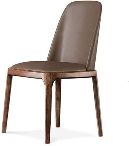 Drehbarer Esszimmerstuhl aus PU-Leder, moderner Stil, Holzrahmen und Beine aus Walnussholz, ergonomischer, bequemer Schreibtischstuhl, geräuschlos von OATTIS