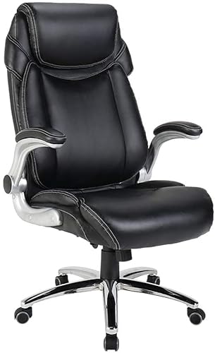 Drehbarer ergonomischer Bürostuhl, Rückenlehne, verstellbarer Drehstuhl, Schreibtischstuhl, Netzstoff, hohe Rückenlehne, Computerstuhl mit Fuß, schwarz, geräuschlos von OATTIS