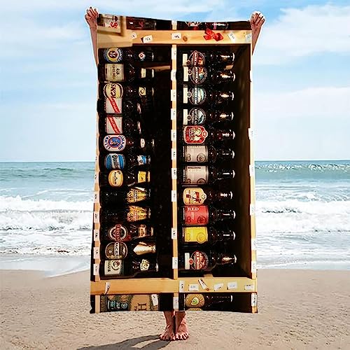 OAXACO Mikrofaser Strandtuch Bier Strandhandtuch groß 100x200, Bar Badetuch Strandlaken Handtuch Sandfreie Schnell Trocknende Leichtes Saunatuch, reisehandtuch, Sporthandtuch von OAXACO