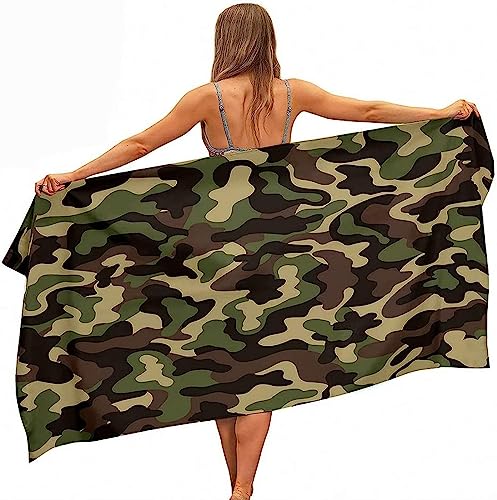 OAXACO Mikrofaser Strandtuch Camouflage Strandhandtuch groß 70x140, Themen Für Kinder Badetuch Strandlaken Handtuch Sandfreie Schnell Trocknende Leichtes Saunatuch, reisehandtuch, Sporthandtuch von OAXACO