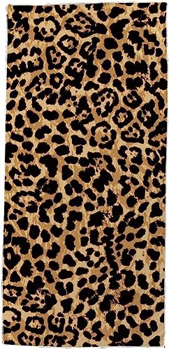 OAXACO Mikrofaser Strandtuch Leopard Strandhandtuch groß 90x180, Sexy Damen Badetuch Strandlaken Handtuch Sandfreie Schnell Trocknende Leichtes Saunatuch, reisehandtuch, Sporthandtuch von OAXACO