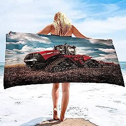 OAXACO Mikrofaser Strandtuch Traktor Strandhandtuch groß 100x200, Bauernhöfe Badetuch Strandlaken Handtuch Sandfreie Schnell Trocknende Leichtes Saunatuch, reisehandtuch, Sporthandtuch von OAXACO