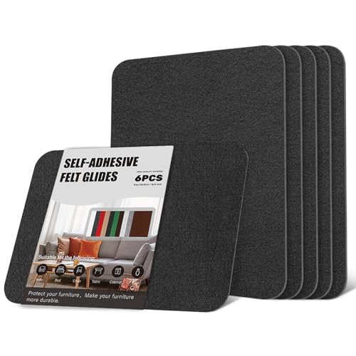 6 Stücke Filzgleiter Selbstklebend Schwarz, 28x20 cm Filz Selbstklebend Möbelgleiter, Selbstklebender Filz für Stühle Bodenschutz Möbel, Schneiden Sie Jede Form,Stark Klebendes Anti-Rutsch Filzgleiter 6 Stücke Filzgleiter Selbstklebend Schwarz, 28x20 cm Filz Selbstklebend Möbelgleiter, Selbstklebender Filz für Stühle Bodenschutz Möbel, Schneiden Sie Jede Form,Stark Klebendes Anti-Rutsch Filzgleiter von OAZ