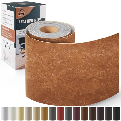 Leder Reparatur Set Neu Braun, OAZ Kunstleder Selbstklebend 10 x 160 cm, Kunstleder Reparaturset Leder Reparatur Patch Selbstklebende Lederflicken für Autositze Möbel Sofa Taschen von OAZ