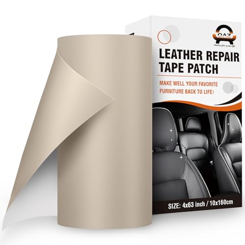 OAZ Leder Reparatur Patch, 10x160cm Lederflicken Selbstklebend Leder Reparatur Patch, für Möbel, Sofas, Autositze, Handtaschen, Jacken, Leder Renovierung, Elfenbein grau von OAZ