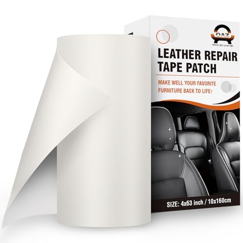 OAZ Leder Reparatur Patch, 10x160cm Lederflicken Selbstklebend Leder Reparatur Patch, für Möbel, Sofas, Autositze, Handtaschen, Jacken, Leder Renovierung, Weiß von OAZ