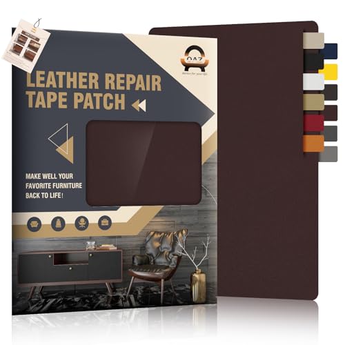 Leder Reparatur Set Dunkelbraun, Kunstleder Selbstklebend 21x28cm 3 Stück, Kunstleder Reparaturset für Leder Renovierung, Autositze, Sofas, Möbel, Handtaschen, Jacken von OAZ