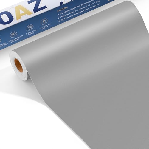 OAZ Leder Reparatur Patch Kit, 40x160cm Selbstklebende Lederflicken, Kunstleder Reparaturset, für Sofas, Autositze, Handtaschen, Jacken, Möbel, Leder Renovierung, Grau von OAZ