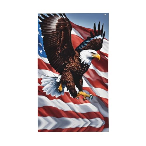 Adler mit USA-Flagge, Druck, für den Außenbereich, dekorative Flagge, Display, alle Jahreszeiten, einseitiges Muster, Hof, Veranda, Terrasse von OAZCVBNN