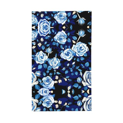 Blaue Blumenmuster-Rosen-Druck, für den Außenbereich, dekorative Flagge, Display, alle Jahreszeiten, einseitiges Muster, Hof, Veranda, Terrasse Blaue Blumenmuster-Rosen-Druck, für den Außenbereich, dekorative Flagge, Display, alle Jahreszeiten, einseitiges Muster, Hof, Veranda, Terrasse von OAZCVBNN
