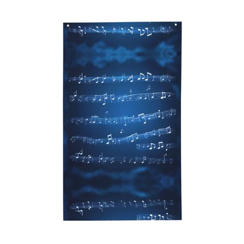 Blaue Musiknoten Druck Outdoor dekorative Flagge Display alle Jahreszeiten einseitiges Muster Hof Veranda Terrasse von OAZCVBNN