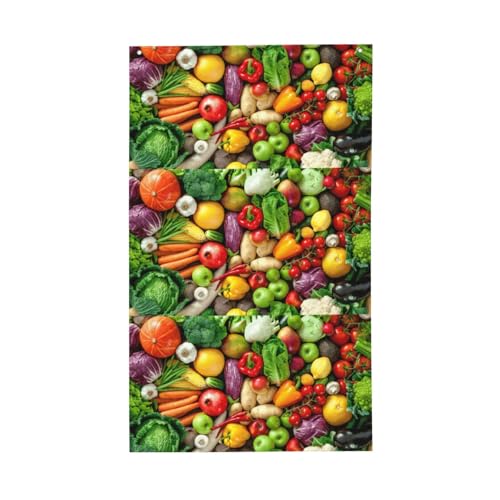 Dekorativer Druck für den Außenbereich, Motiv: frisches Obst und Gemüse, für alle Jahreszeiten, einseitiges Muster, Hof, Veranda, Terrasse von OAZCVBNN