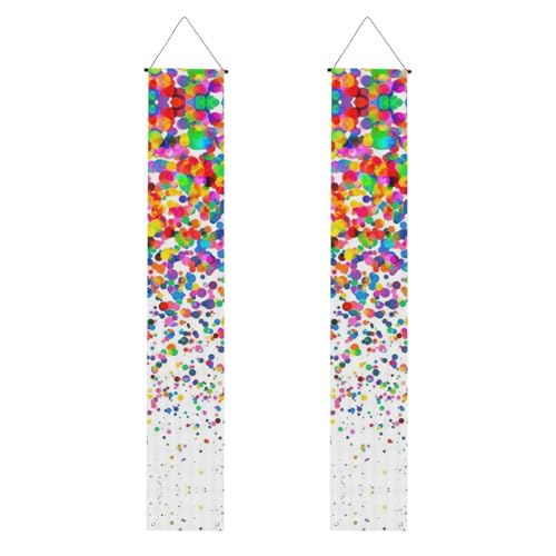 Farbige Punkte, Kunstdruck, mehrere Anlässe, zum Aufhängen, Banner, Dekoration, Feiern, Partyzubehör von OAZCVBNN