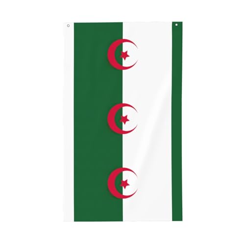 Flagge von Algerien, Druck, für den Außenbereich, dekorative Flagge, Ausstellung, alle Jahreszeiten, einseitiges Muster, Hof, Veranda, Terrasse von OAZCVBNN