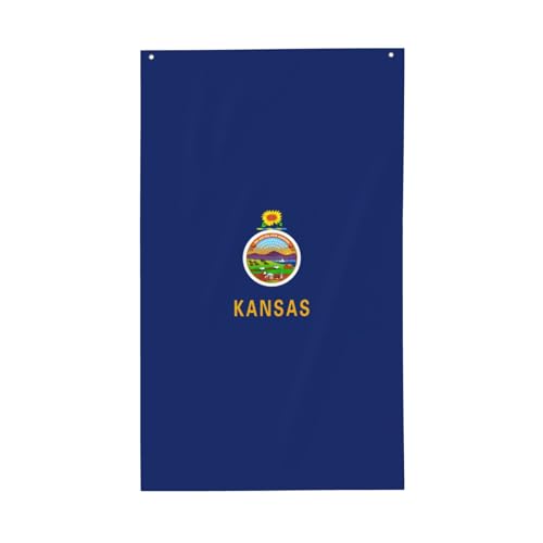 Kansas State Flag Print Outdoor Dekorative Flagge Display Alle Jahreszeiten Einseitiges Muster Hof Veranda Terrasse von OAZCVBNN