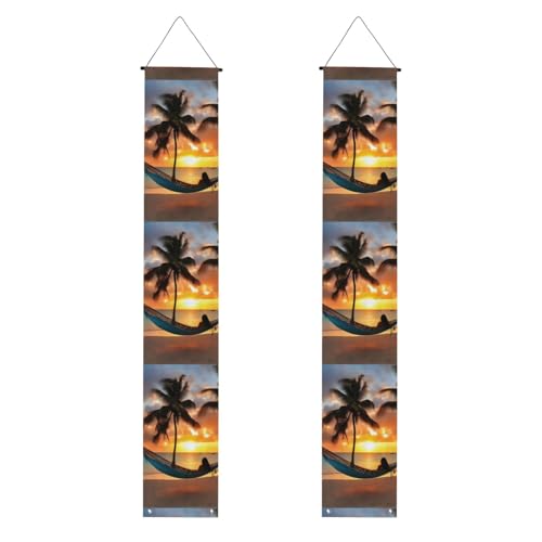 Kokosnuss-Strand-Sonnenuntergang-Hängematte, bedruckt, mehrere Anlässe, zum Aufhängen, Banner, Dekoration, Feiern, Partyzubehör Kokosnuss-Strand-Sonnenuntergang-Hängematte, bedruckt, mehrere Anlässe, zum Aufhängen, Banner, Dekoration, Feiern, Partyzubehör von OAZCVBNN