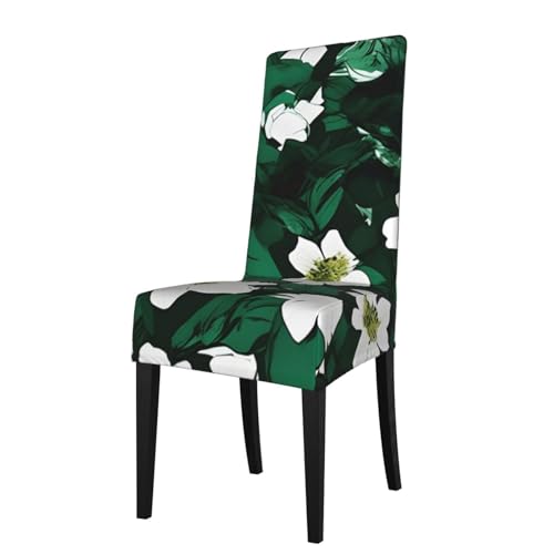 OAZCVBNN Hunter Green Floral Petals Pattern Print Wrinkle Resistant Comfortable Dining Chair Covers Chairs Easy to Clean Seat Covers von OAZCVBNN