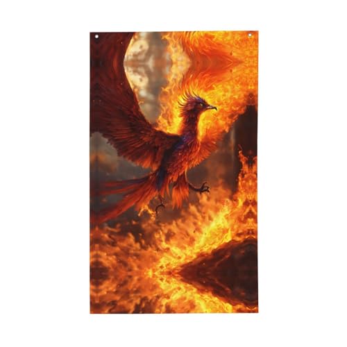 Phoenix-Druck, dekorative Flagge, für den Außenbereich, für alle Jahreszeiten, einseitiges Muster, Hof, Veranda, Terrasse Phoenix-Druck, dekorative Flagge, für den Außenbereich, für alle Jahreszeiten, einseitiges Muster, Hof, Veranda, Terrasse von OAZCVBNN