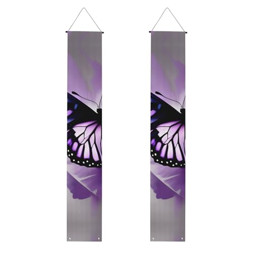 Wunderschöner violetter Schmetterling-Kunstdruck, für mehrere Anlässe, zum Aufhängen an jedem Ort, Banner, Dekoration, Feiern, Partyzubehör von OAZCVBNN